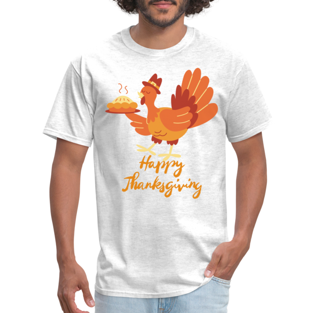 Happy Thanksgiving with Turkey | Unisex Classic T-Shirt for Men and Women - light heather gray