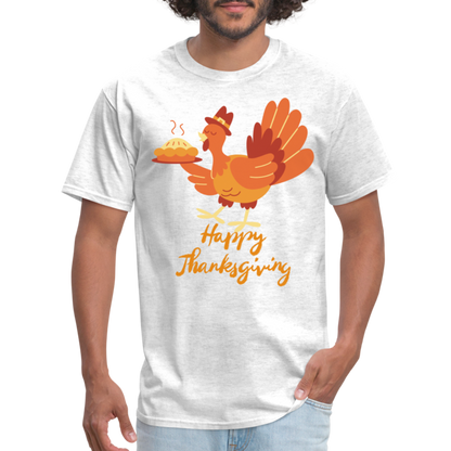 Happy Thanksgiving with Turkey | Unisex Classic T-Shirt for Men and Women - light heather gray