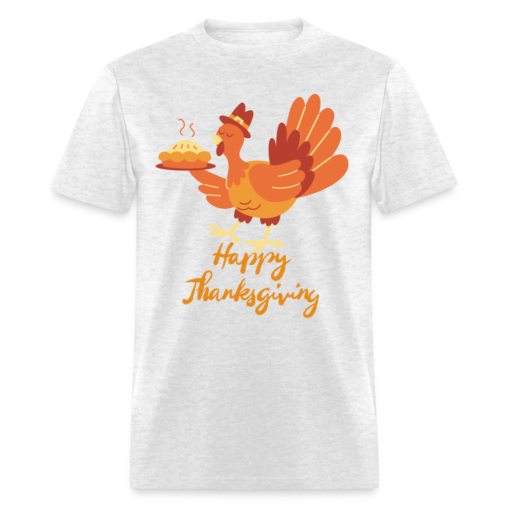 Happy Thanksgiving with Turkey | Unisex Classic T-Shirt for Men and Women - light heather gray