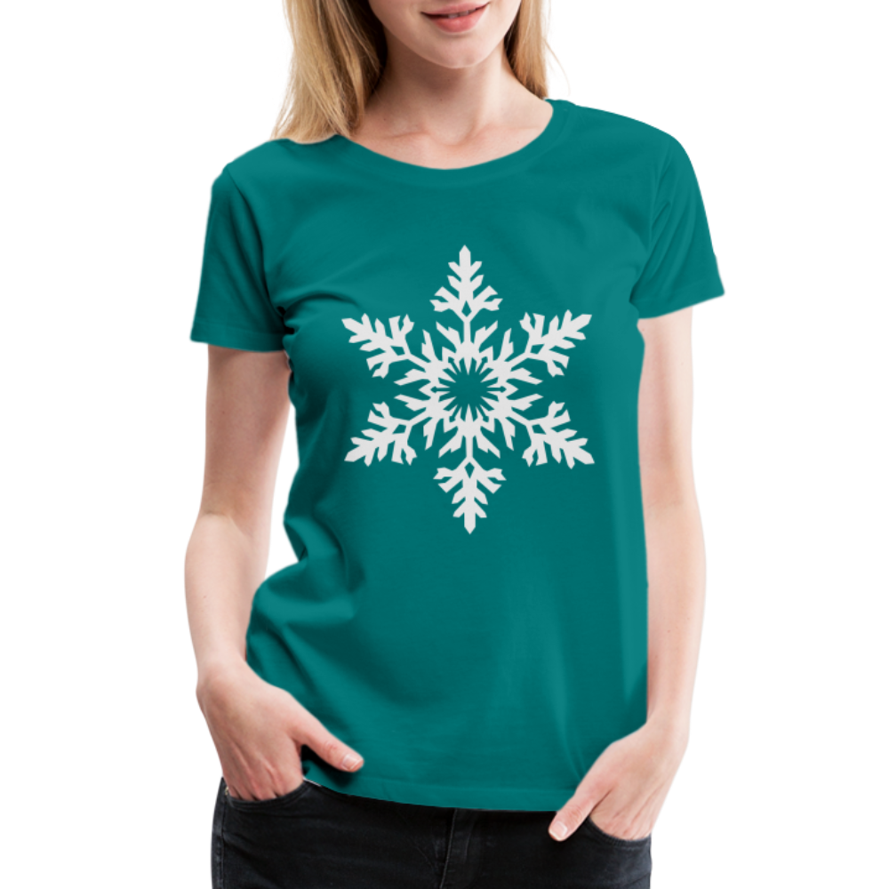 Snowflake Design T-Shirt For Women | Women’s Premium T-Shirt - teal