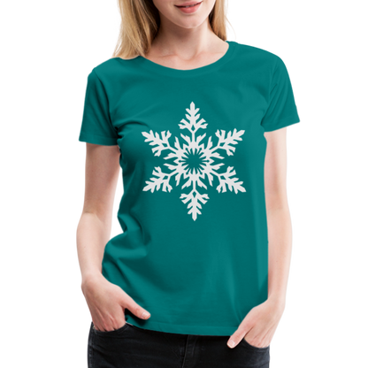 Snowflake Design T-Shirt For Women | Women’s Premium T-Shirt - teal