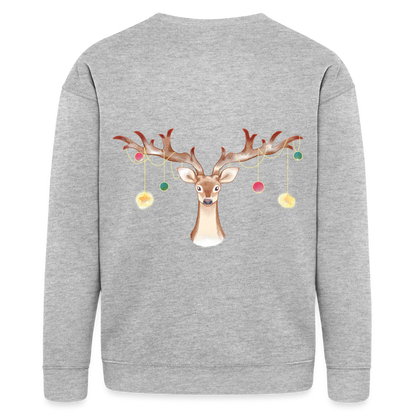 Reindeer with Decorative Hanging Ornaments | Bella + Canvas Unisex Sweatshirt - heather gray