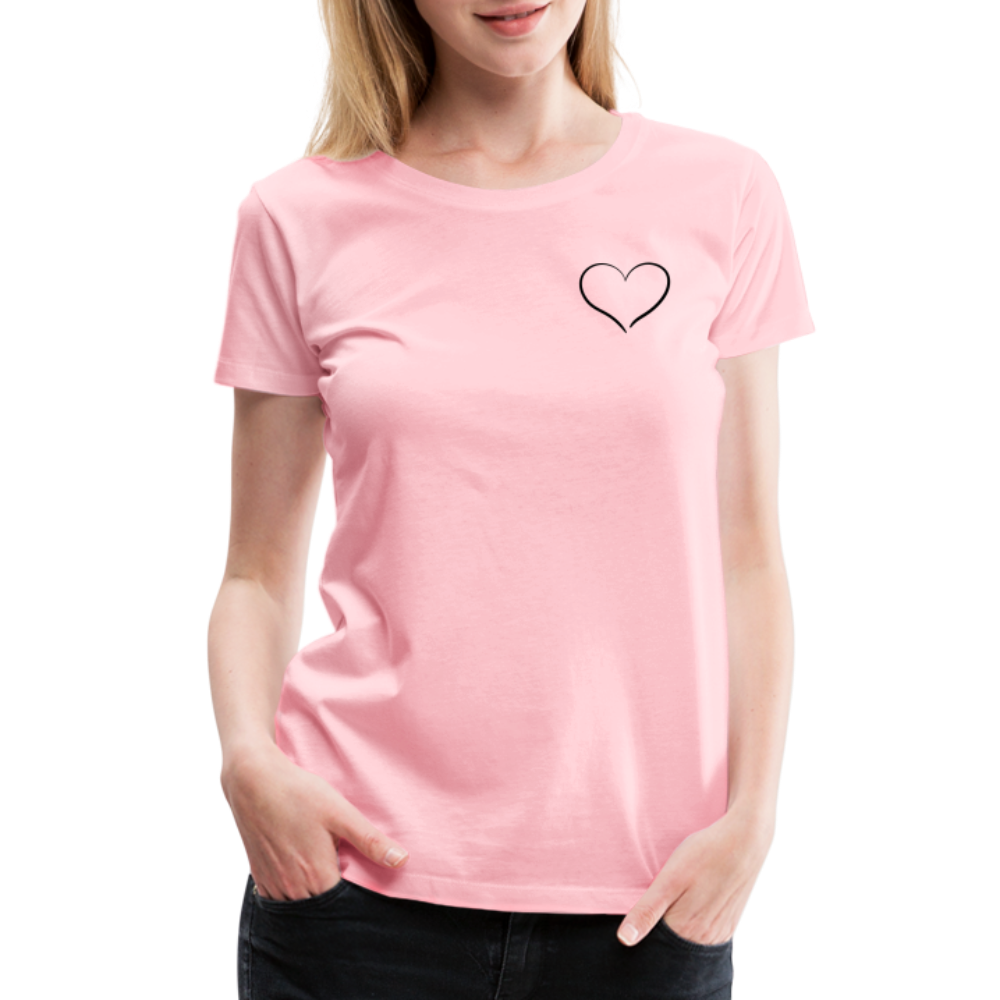 Heart Outline Design T-Shirt for Women | Women’s Premium T-Shirt - pink