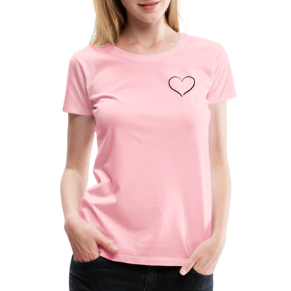 Heart Outline Design T-Shirt for Women | Women’s Premium T-Shirt - pink