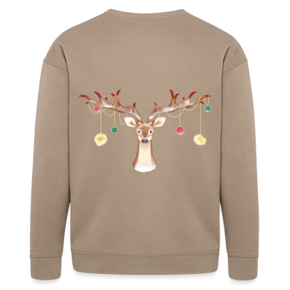 Reindeer with Decorative Hanging Ornaments | Bella + Canvas Unisex Sweatshirt - tan