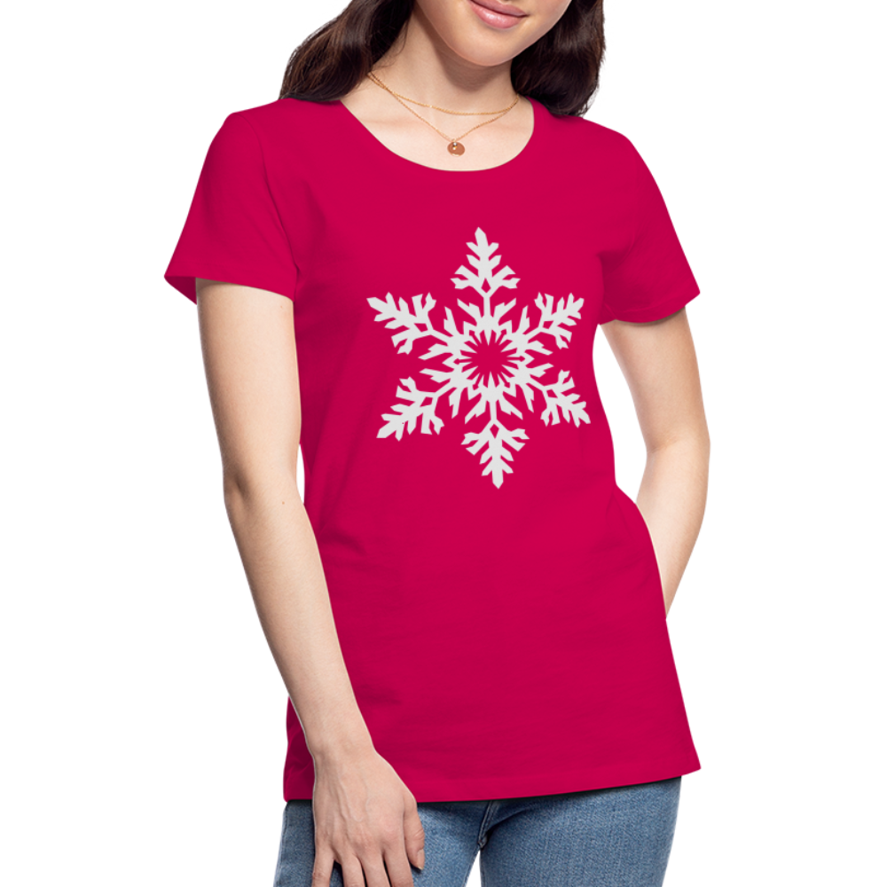 Snowflake Design T-Shirt For Women | Women’s Premium T-Shirt - dark pink