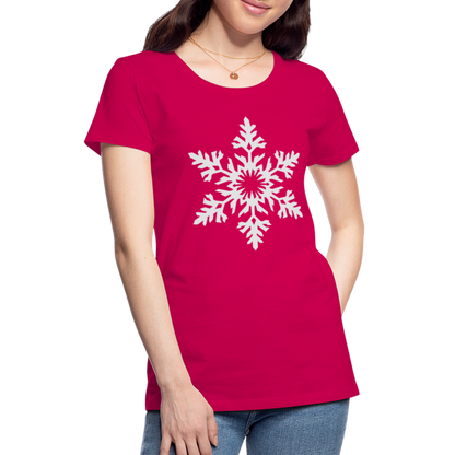 Snowflake Design T-Shirt For Women | Women’s Premium T-Shirt - dark pink