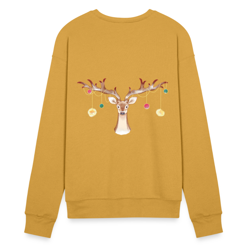 Reindeer with Decorative Hanging Ornaments | Bella + Canvas Unisex Sweatshirt - heather mustard