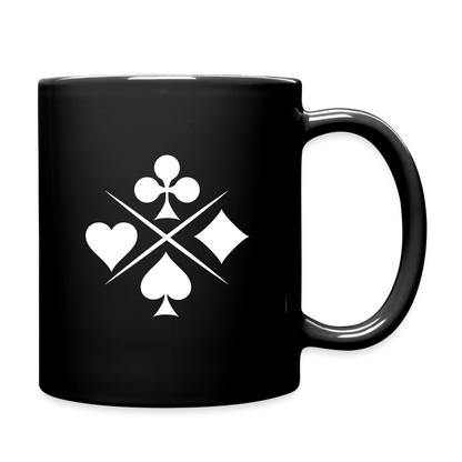 Elegant Card Symbol Ceramic black  Cup – Spade, Heart, Diamond, and Club Designs-Full Color Mug - black