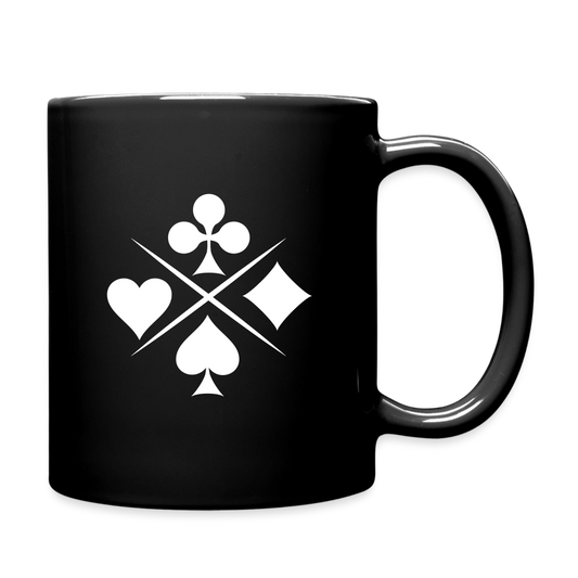 Elegant Card Symbol Ceramic black  Cup – Spade, Heart, Diamond, and Club Designs-Full Color Mug - black