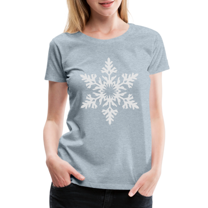 Snowflake Design T-Shirt For Women | Women’s Premium T-Shirt - heather ice blue