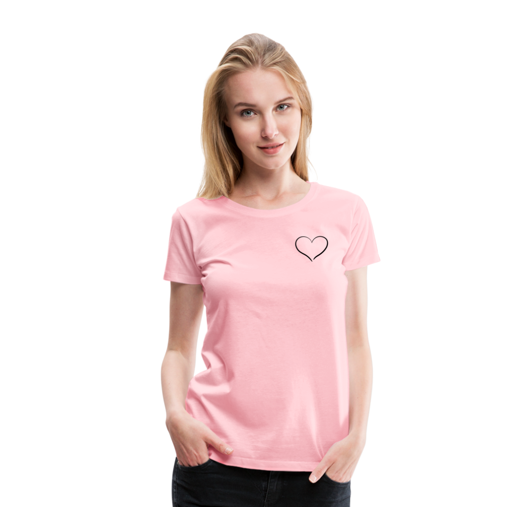 Heart Outline Design T-Shirt for Women | Women’s Premium T-Shirt - pink