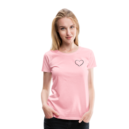 Heart Outline Design T-Shirt for Women | Women’s Premium T-Shirt - pink