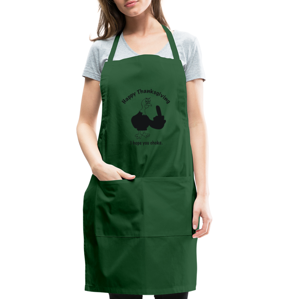 Happy Thanksgiving Apron | Adjustable Apron - forest green