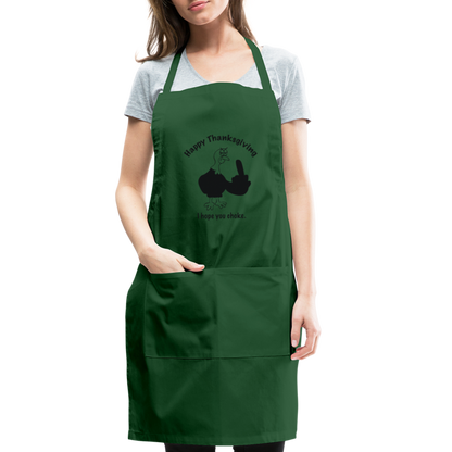 Happy Thanksgiving Apron | Adjustable Apron - forest green