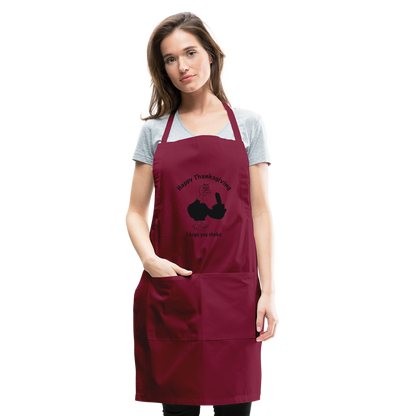 Happy Thanksgiving Apron | Adjustable Apron - burgundy