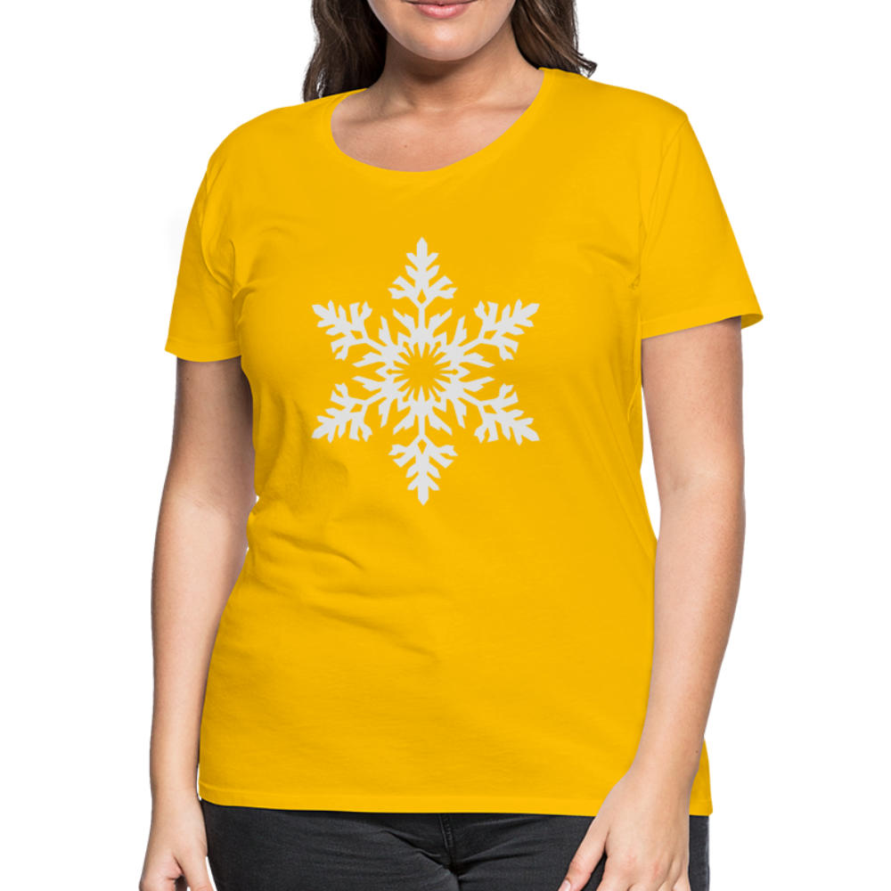 Snowflake Design T-Shirt For Women | Women’s Premium T-Shirt - sun yellow