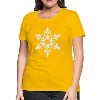 Snowflake Design T-Shirt For Women | Women’s Premium T-Shirt - sun yellow