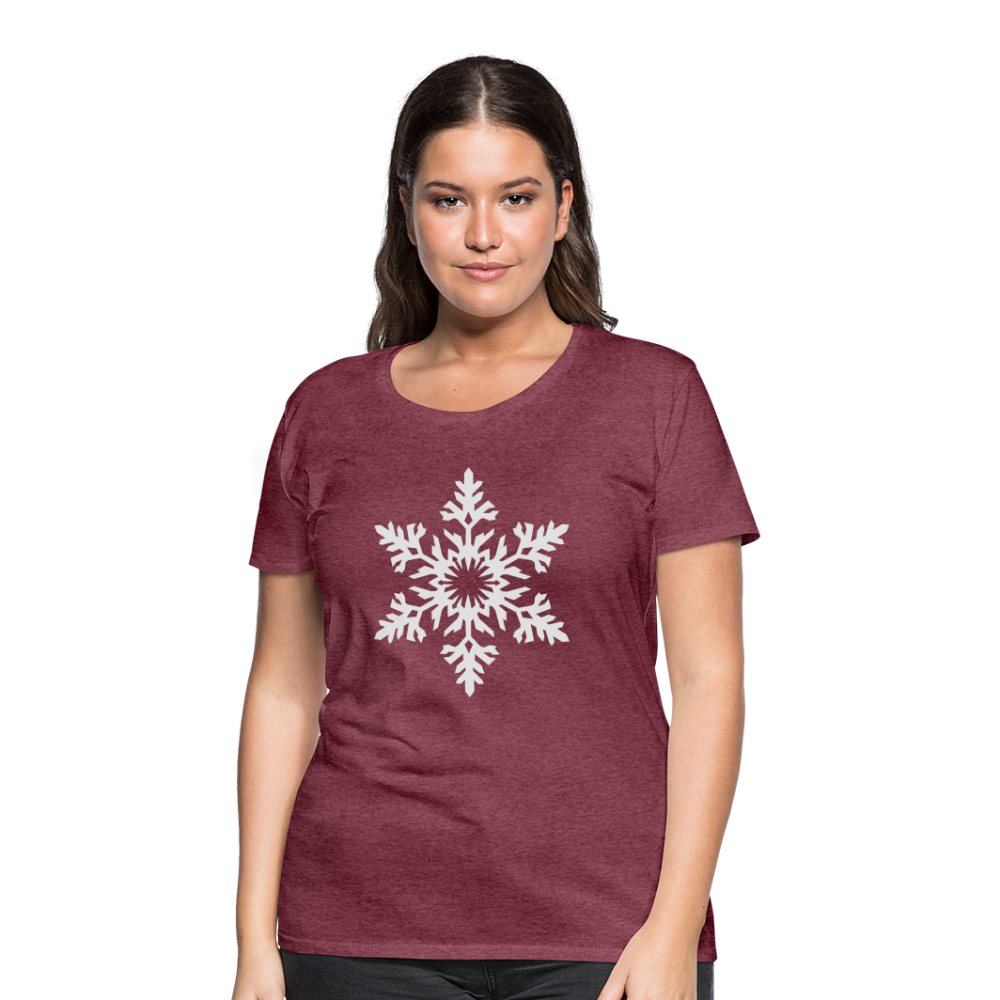 Snowflake Design T-Shirt For Women | Women’s Premium T-Shirt - heather burgundy