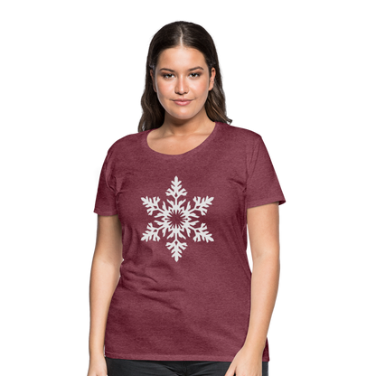 Snowflake Design T-Shirt For Women | Women’s Premium T-Shirt - heather burgundy