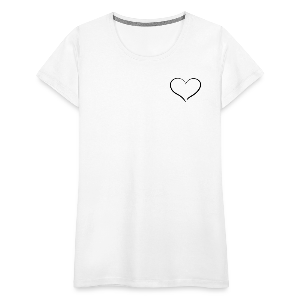 Heart Outline Design T-Shirt for Women | Women’s Premium T-Shirt - white