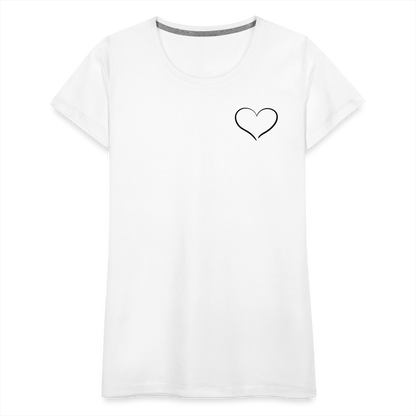 Heart Outline Design T-Shirt for Women | Women’s Premium T-Shirt - white