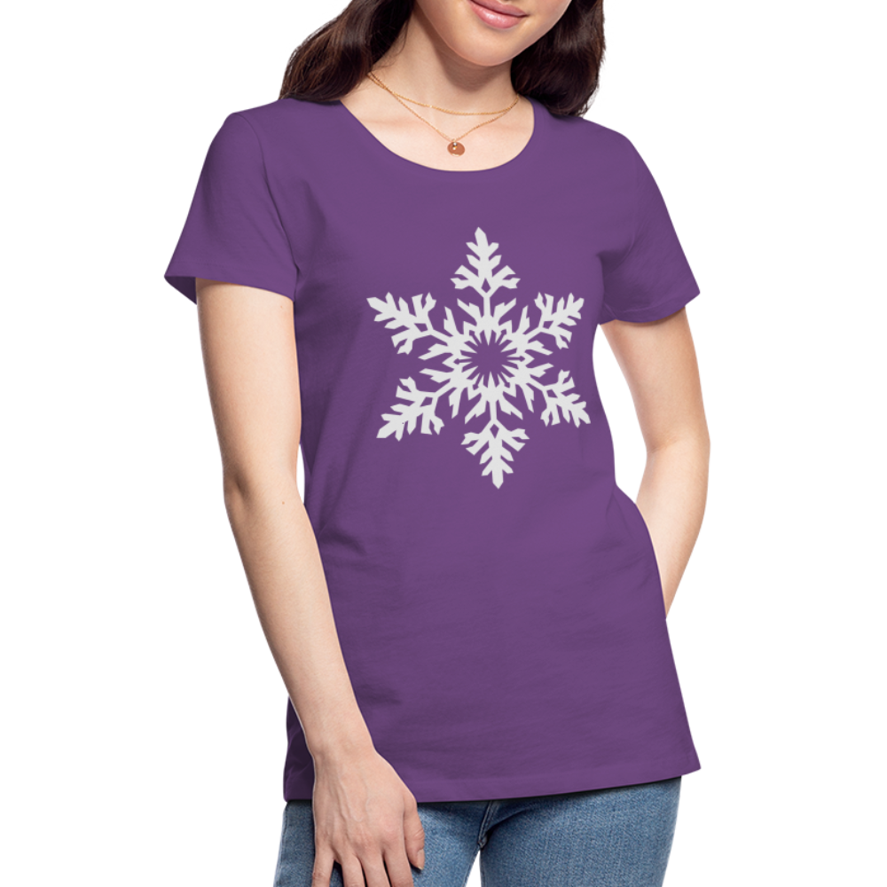 Snowflake Design T-Shirt For Women | Women’s Premium T-Shirt - purple