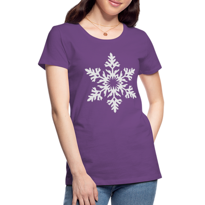 Snowflake Design T-Shirt For Women | Women’s Premium T-Shirt - purple