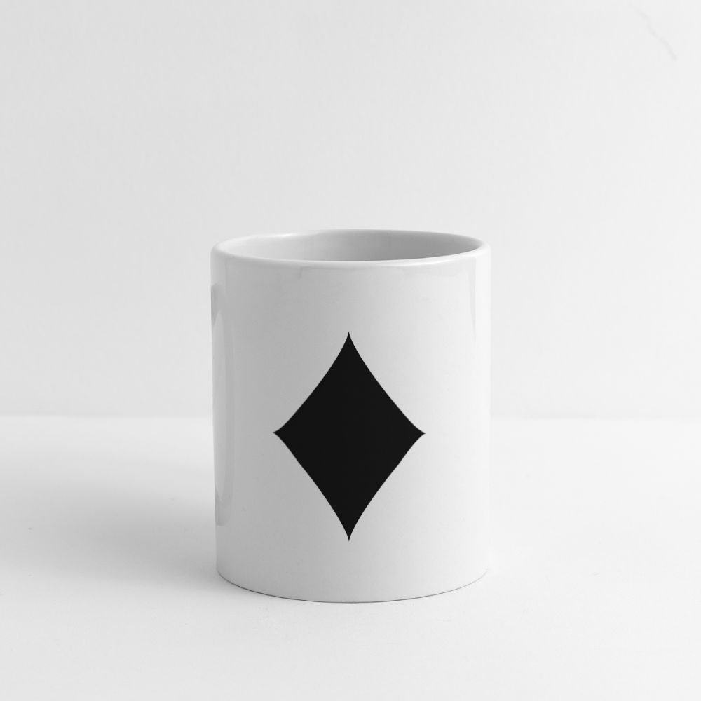 Diamond Ceramic Cup- Coffee/Tea Mug-Minimalist Black Design - white