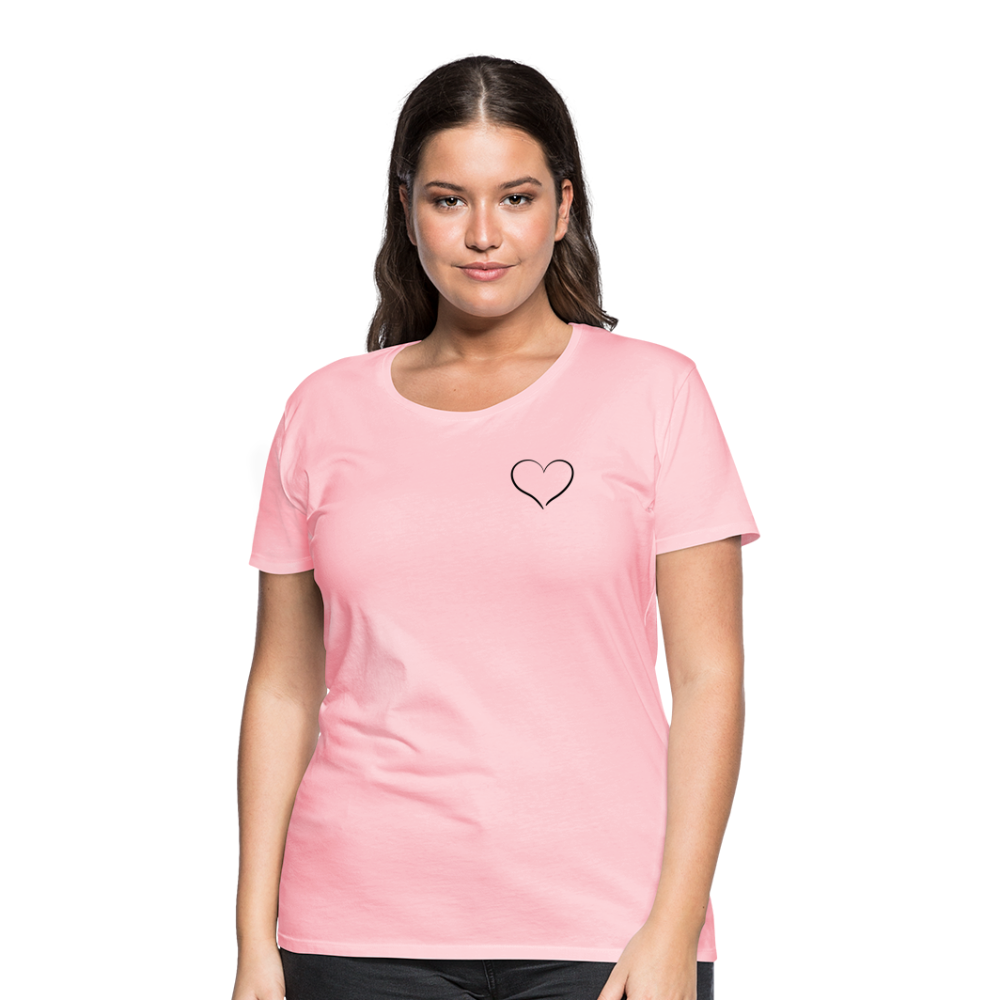 Heart Outline Design T-Shirt for Women | Women’s Premium T-Shirt - pink