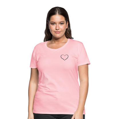 Heart Outline Design T-Shirt for Women | Women’s Premium T-Shirt - pink