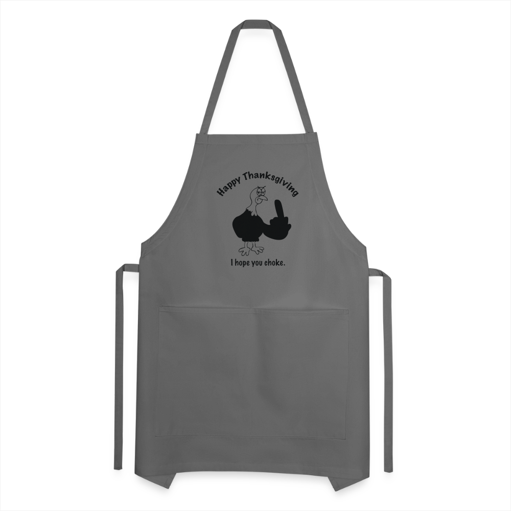 Happy Thanksgiving Apron | Adjustable Apron - charcoal