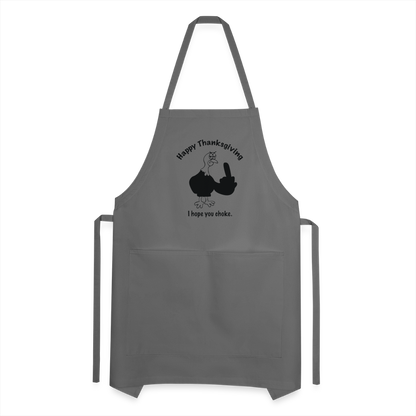 Happy Thanksgiving Apron | Adjustable Apron - charcoal