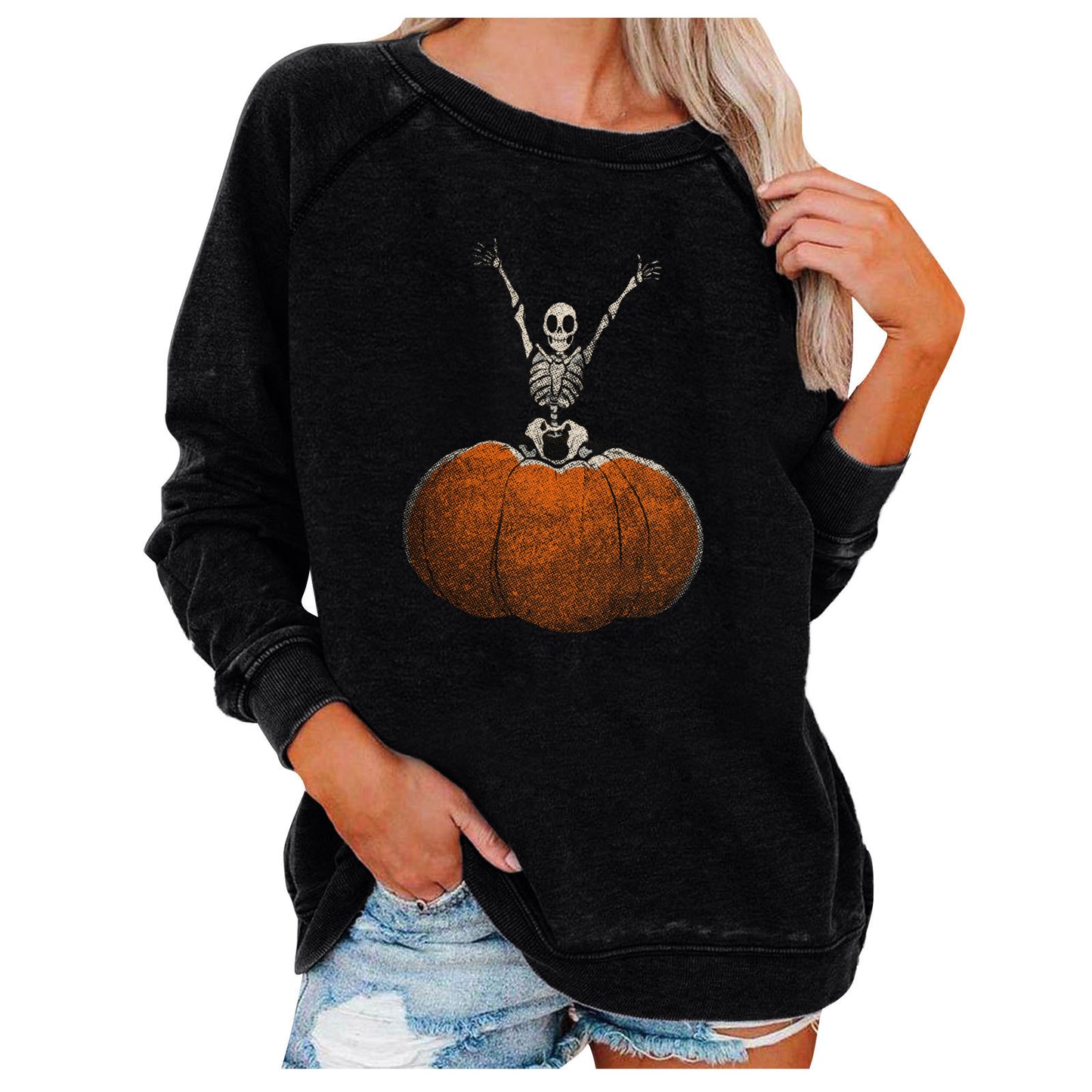 Loose Women's Tops Halloween Themed Sweatshirts