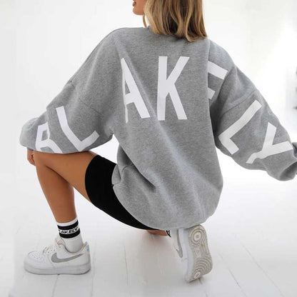 Fashion Printed Thickening Long Sleeve Loose Sweatshirt