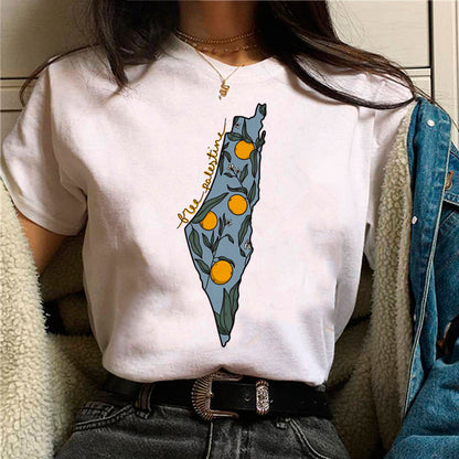 Palestine T-shirts Women Comic Japanese Tshirt Female Funny