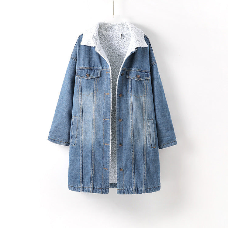 Vangull Fur Warm Winter Denim Jacket Women