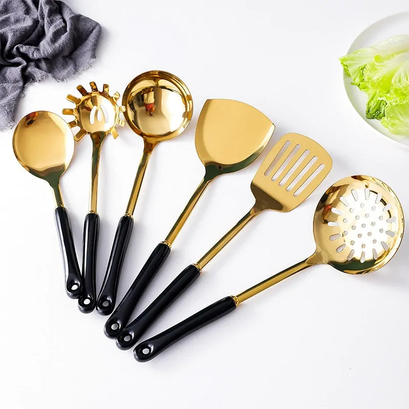 7-Piece Stainless Steel And Ceramic Handle Kitchenware Set