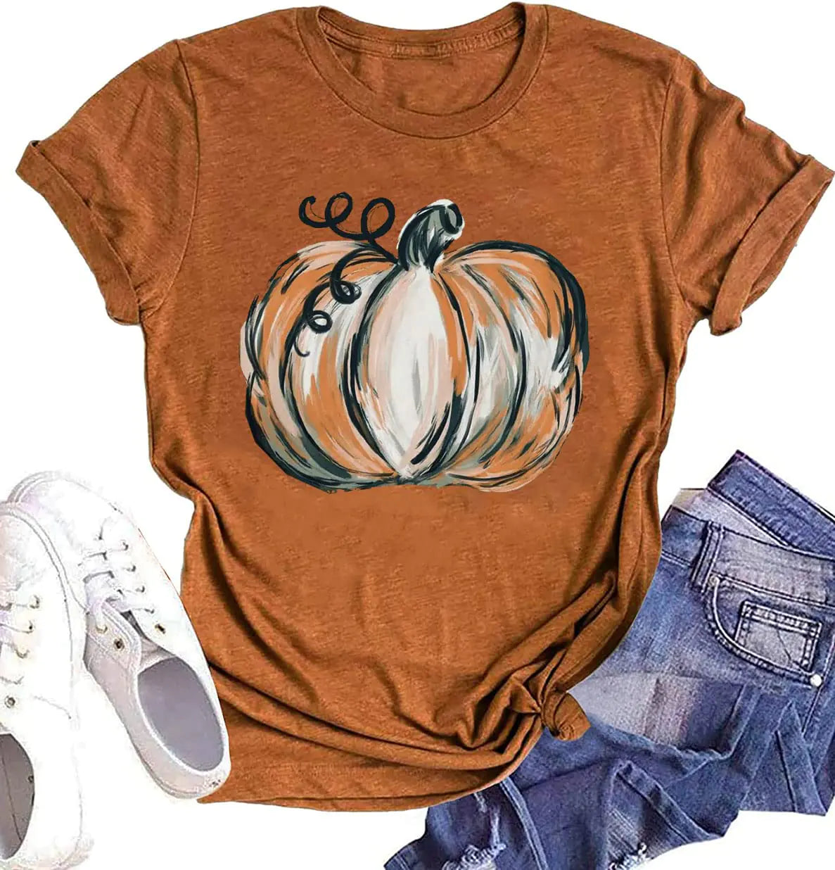 Fall Pumpkin Graphic T-Shirt – Celebrate Autumn in Style! 🍂🎃