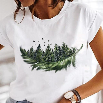 Women Dandelion T-Shirts Fashion Clothing Cartoon Clothes