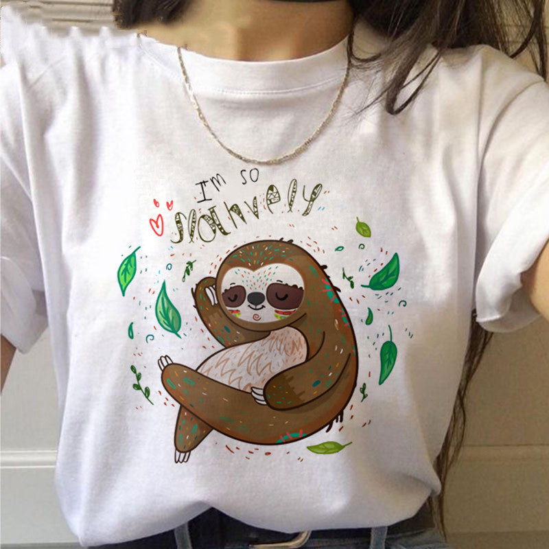 Sloth Kawaii Printed Women T-Shirts