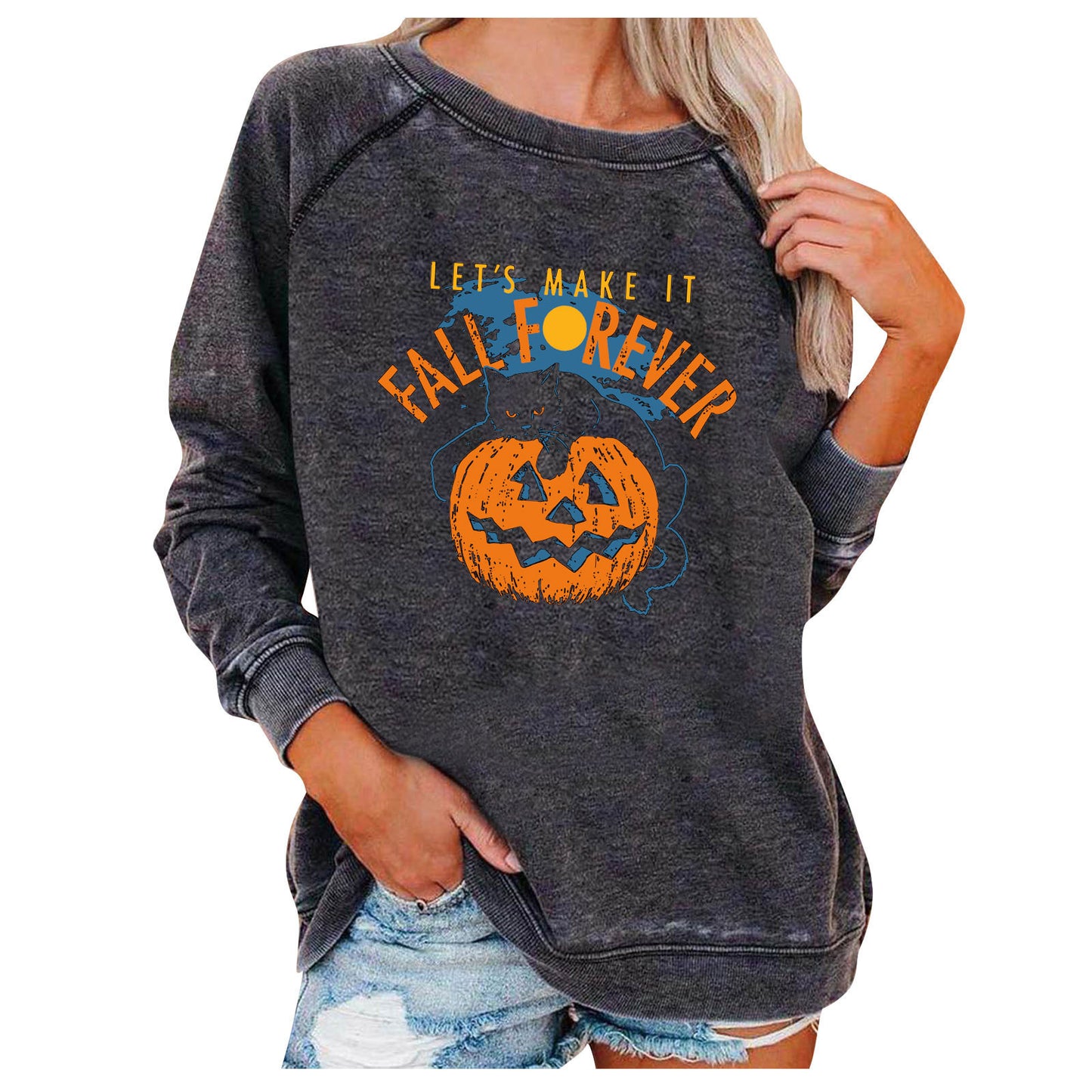 Loose Women's Tops Halloween Themed Sweatshirts