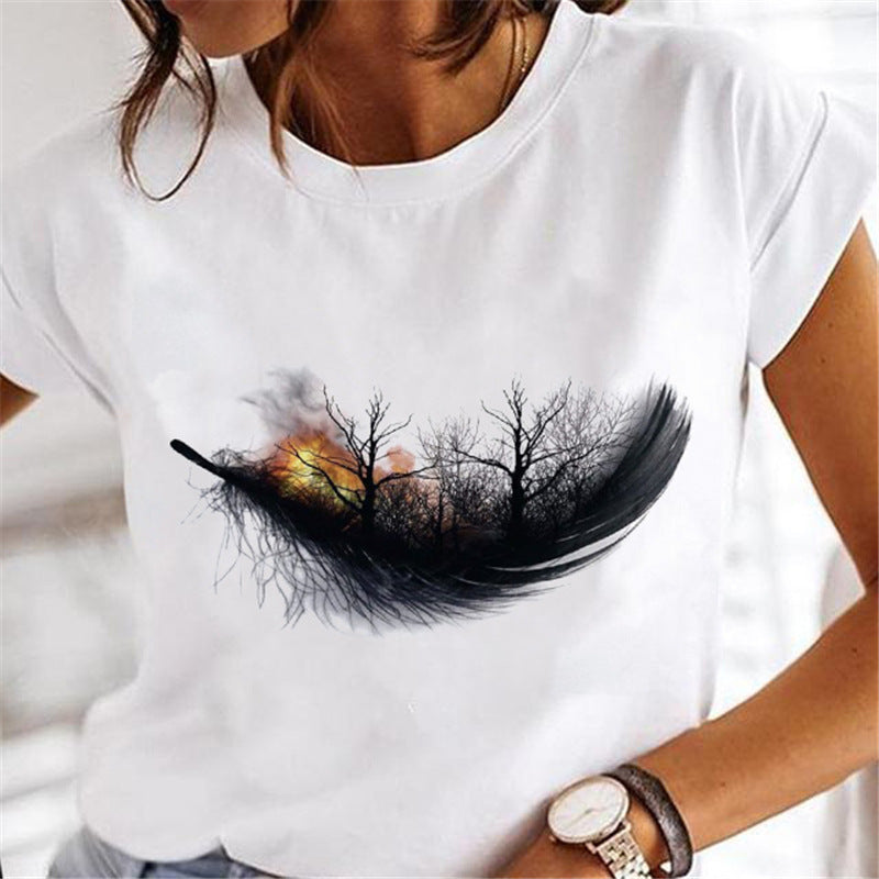 Women Dandelion T-Shirts Fashion Clothing Cartoon Clothes